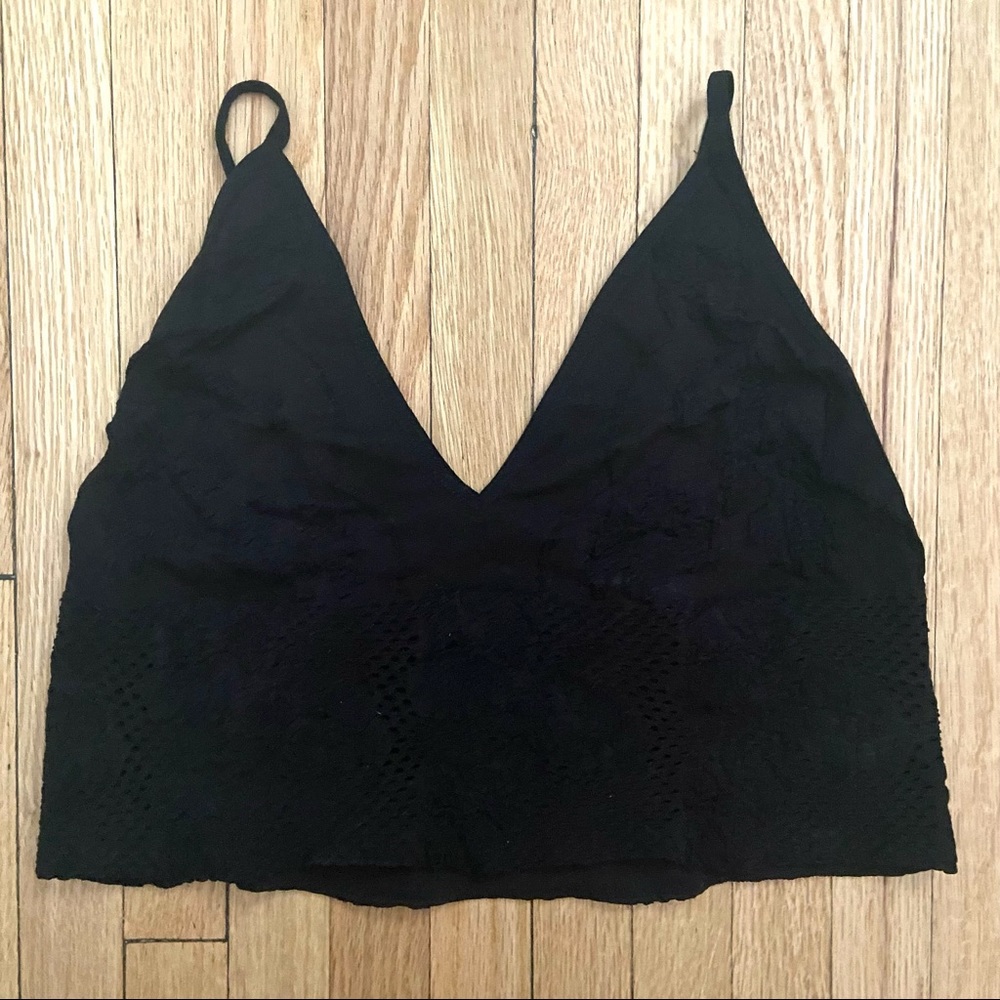 NWOT Free People soft stretchy lace longline bralette / bra top M/L